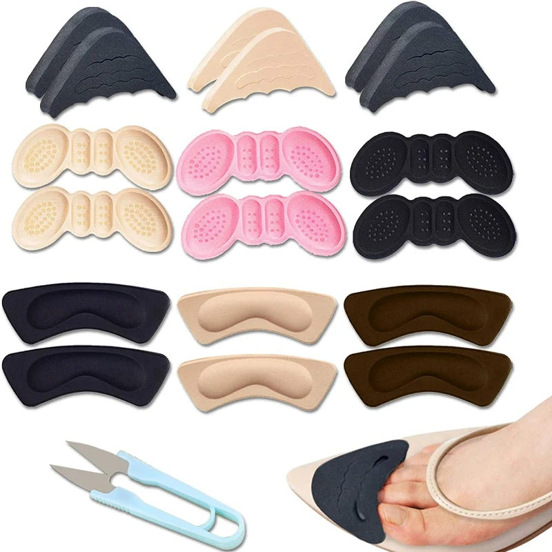 10 Styles Heel Insoles Patch Women Men Anti-wear Cushion Pads for Shoes High Heel Feet Care Adjust Sizing Adhesive Sponge Insole