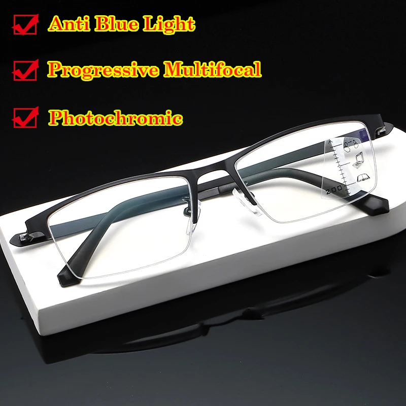 

Уличные фотохромные очки для чтения для мужчин и женщин, умные прогрессивные многофокальные очки с защитой от сисветильник, пресбиопически...