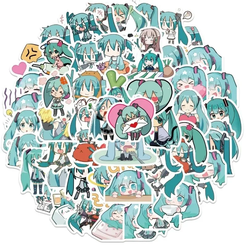Hatsune Miku водостойкая наклейка Kawaii аниме милая мультяшная Diy Наклейка учетная
