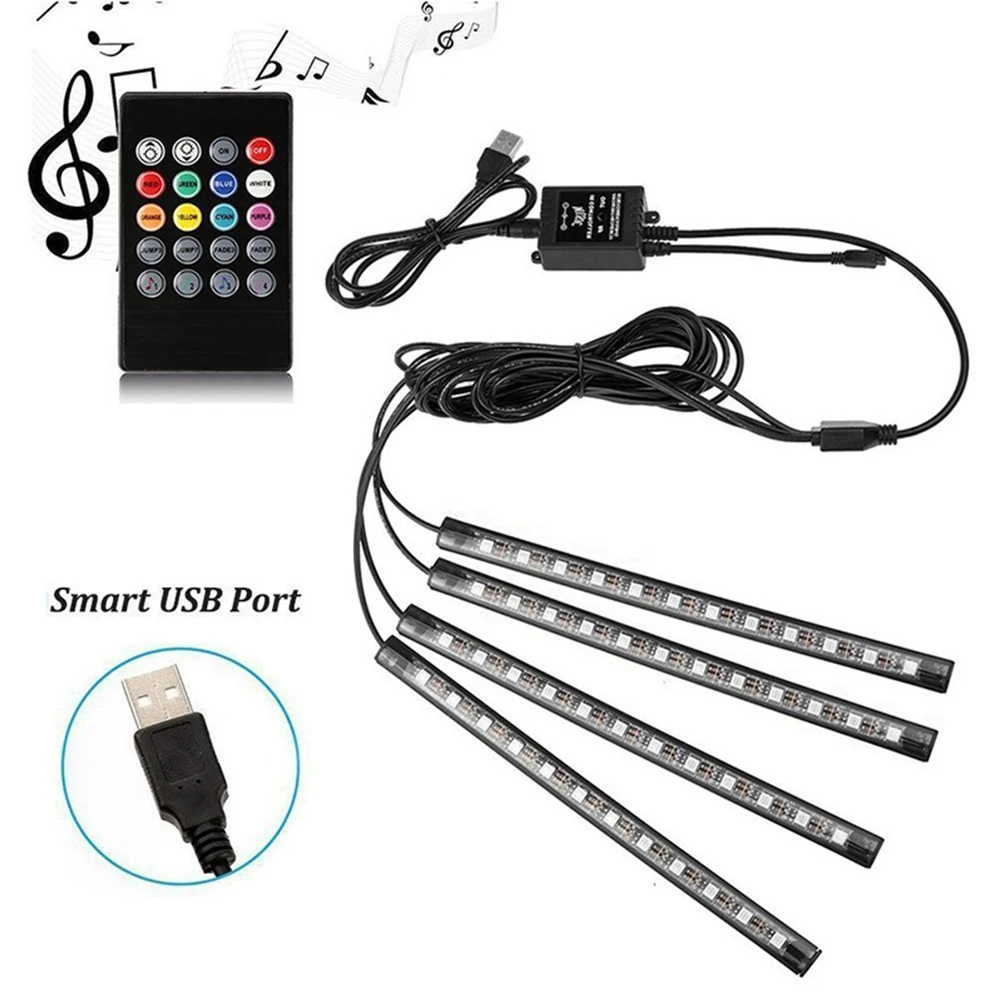 

RF Controler Atmosphere Lights Waterproof IP65 12LED 4pcs 5050SMD DC12V PC+soft Rubber Universal Decorative Light