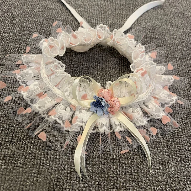 Модные ошейники для собак с цветочным принтом сердца нагрудник ручной работы