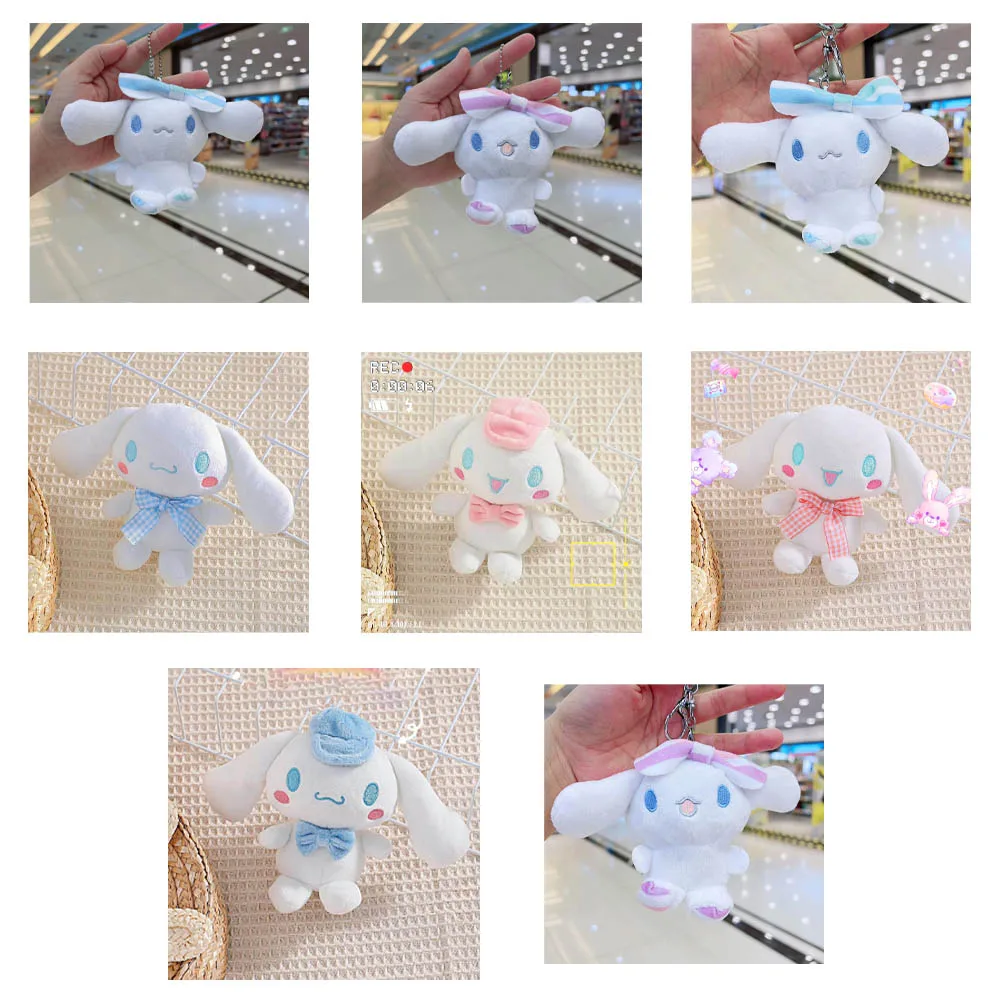 

10Cm Kawaii Sanrios Cinnamoroll Cute Cartoon Anime Muppet Plush Doll Keychain Plush Toys School Bag Pendant Jewelry Pp Cotton