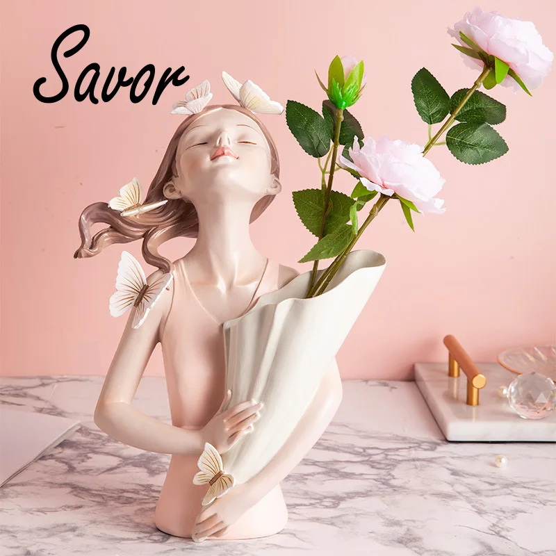 

Home Decor Girl Figurine Resin Sculpture Abstract Art Room Decor Nordic Decoration Home Living Room Decoration Accessories Gifts