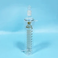 shuniu glass double deck measuring cylinder with ground in glass stopper 500ml 2429 no base jacket layer mezzanine cylinder