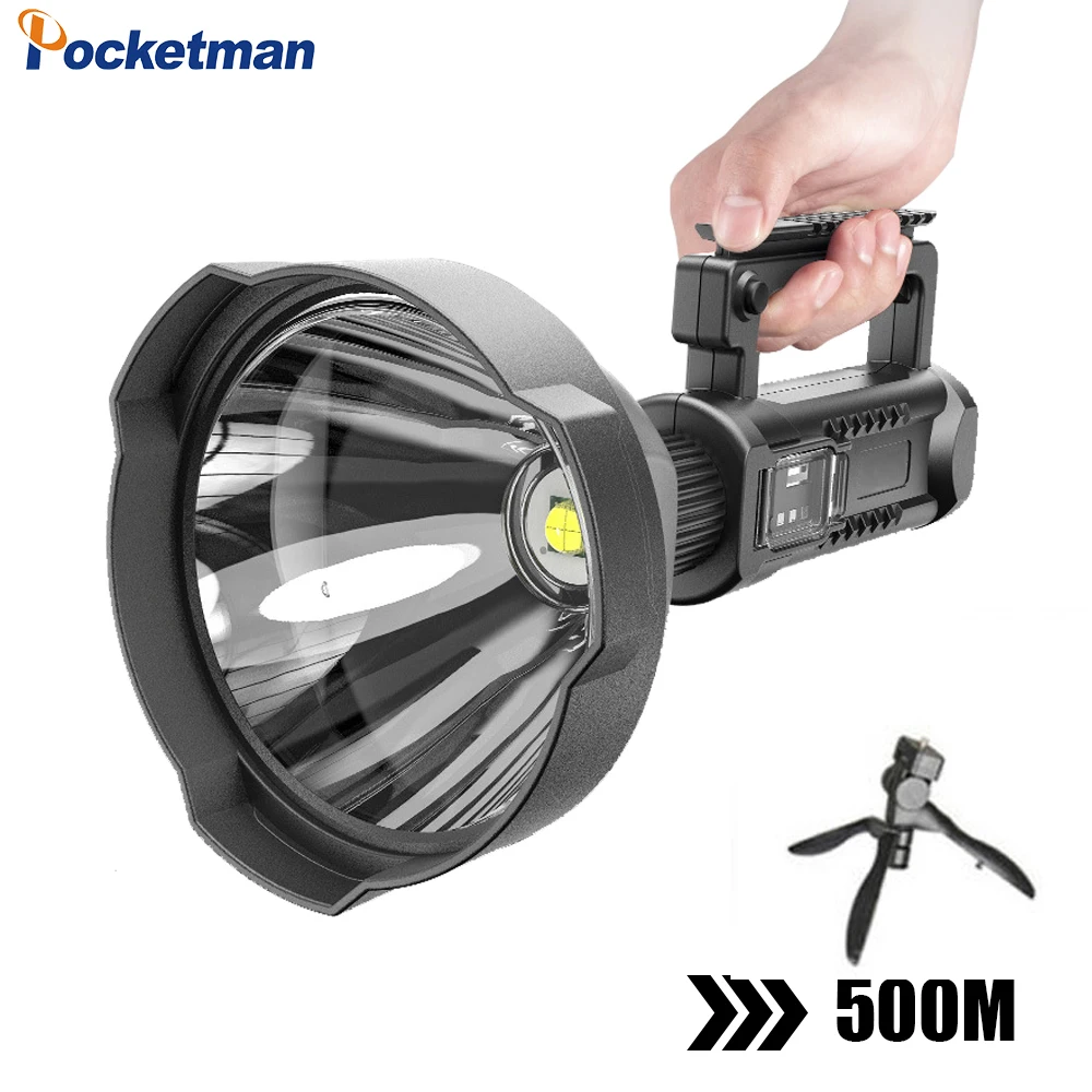 

Powerful USB Rechargeable P50 Torch LED Flashlight Waterproof Spotlight Work Light Searchlight with Base Fishing Light Lantern