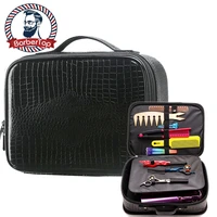 barber leather haircut bag special suitcase salon hairdressing storage handbag multilayer large black cosmetic case tool bags
