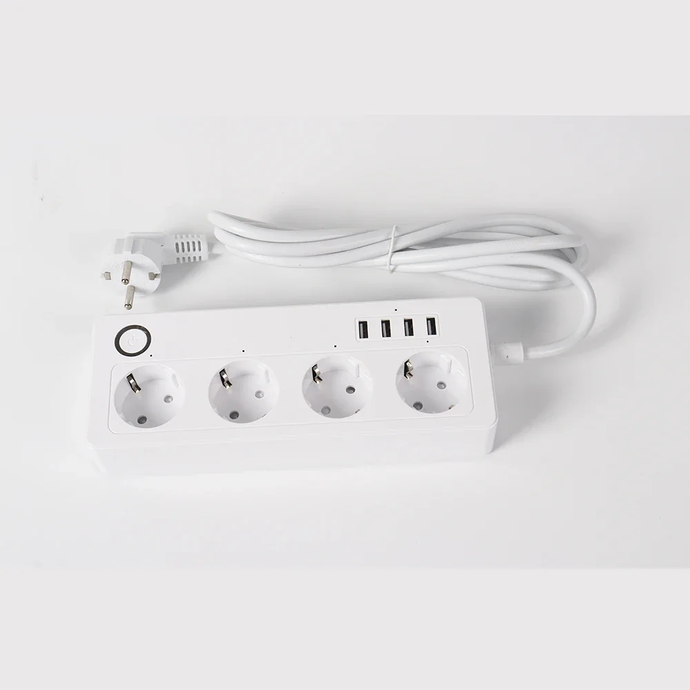 MVAVA Tuya Wi-Fi Smart EU Удлинитель с защитой от перенапряжения и Alexa Google Home 4 USB-порта Шнур