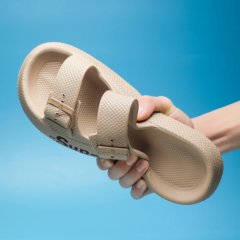 

Шлепанцы мужские из ЭВА, мягкие сандалии на платформе 4 см, Нескользящие, для дома и улицы, летняя пляжная обувь для ванной