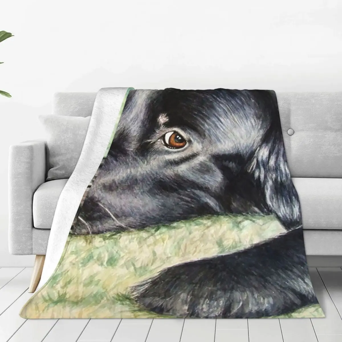 Плоское покрытое одеяло ретривера флисовые теплые диванные одеяла для