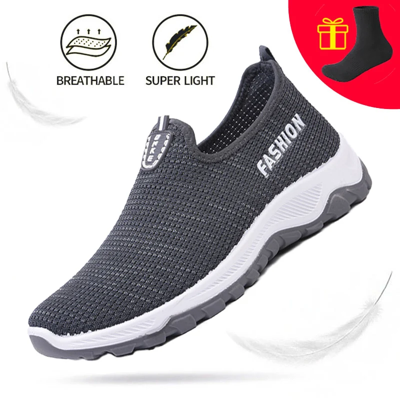 

Hot Sale New Ultralight Comfortable Casual Shoes Walking Sneakers Soft Shoes For Men Mesh Shoe Big Size