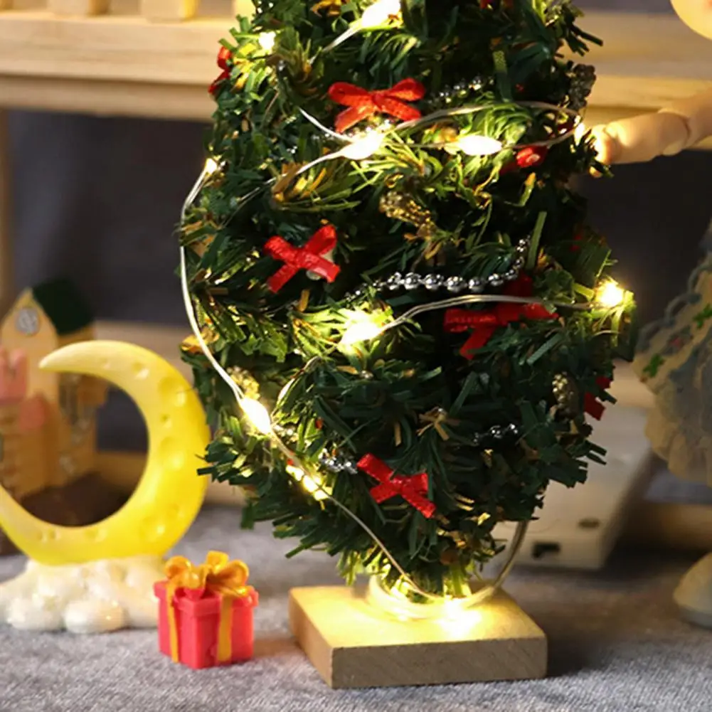 

Dollhouse Christmas Lights String Eco-friendly Fine Craftmanship Reusable Dollhouse Lights String for 1/12 Dollhouse