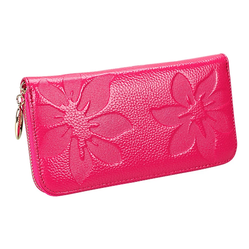 

Fashion Zipper Wallets Women's Long Purses Handbags Coin Purse Cards Holder Genuine Leather Billfold Wallet