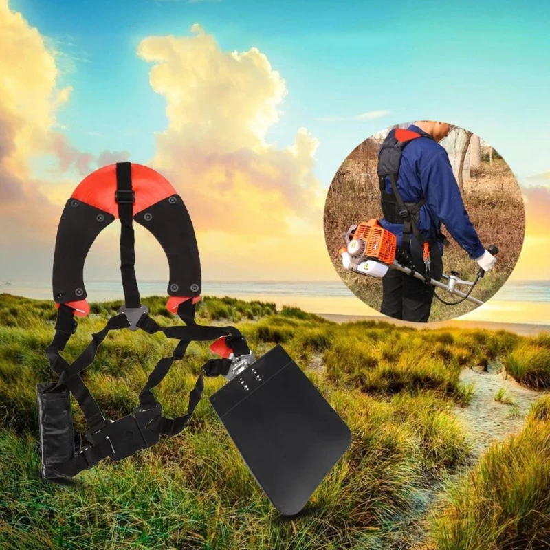 

Harness for Brush Cutter Trimmer Lawn Mower Adjustable Double Shoulder Strap