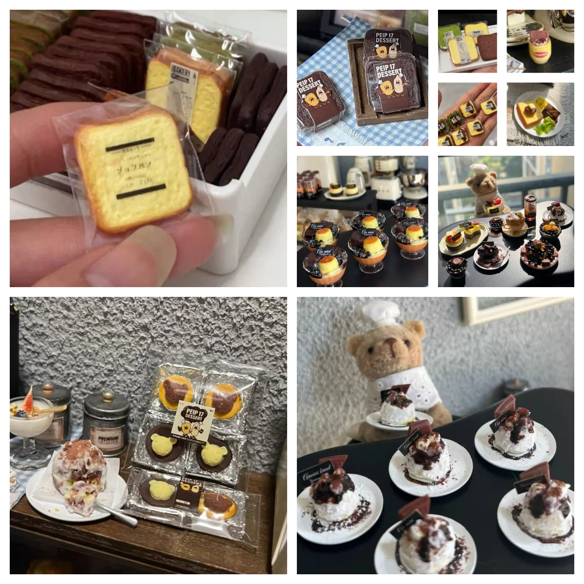 Кукольный домик миниатюрный десерт глина тосты ломтики кекс мороженое кукла Bjd