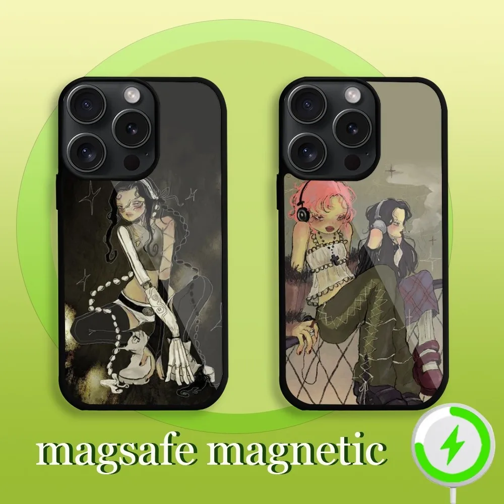 Itspichyy арт чехол для телефона iPhone 11 12 13 14 15 Pro Maafe Магнитная Беспроводная зарядка Coverx