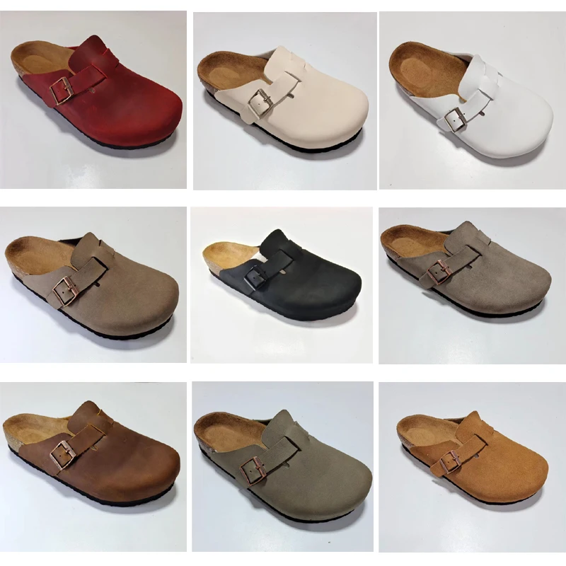 

New Styles Men's Flat Sandals Women Casual Shoes Male Rose Buckles Summer Beach Leather Slipper Come With Shoes Box 35-46