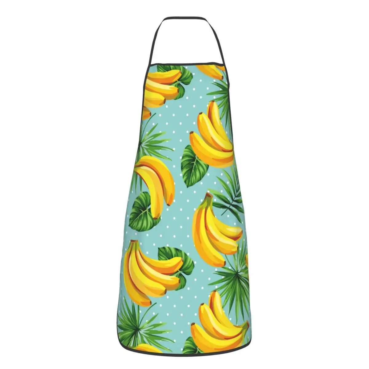 

Banana Summer Fruits Apron for Women Men Printed Cafe Bib Tropical Palm Leaves Polyester Cuisine Cooking Baking Tablier