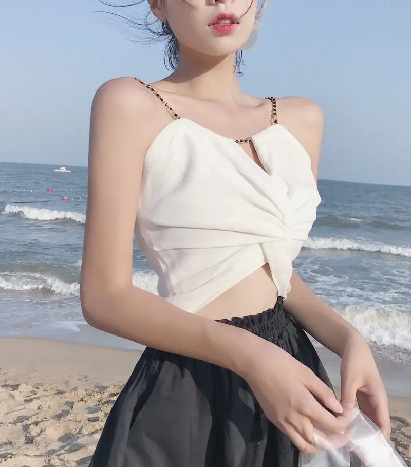 Маленький женский жилет новинка цепочка Kink индивидуальный Трикотажный без