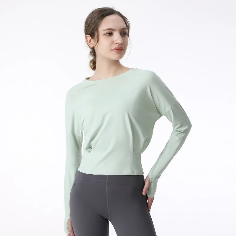 

aIo Yoga Autumn and Winter Yoga Long sleeved Women Feel Loose Slim Fashion Casual Breathable Versatile Fitness Wear Sports Top