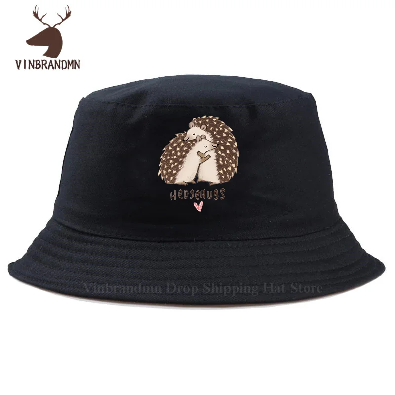 Панама в стиле хип-хоп с рисунком ежей, свиней, сердец