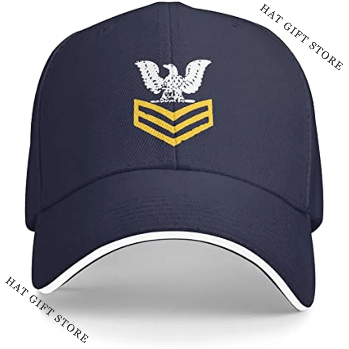

Officially Licensed Vintage Navy E6 Petty Officer 1st Class Rank Veteran，Men Washed Distressed Cotton Baseball Adjustable Cap
