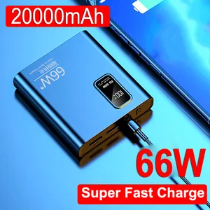 66W Super Fast Charging Power Bank Portable Mini 20000mAh Charger Digital Display External Battery P