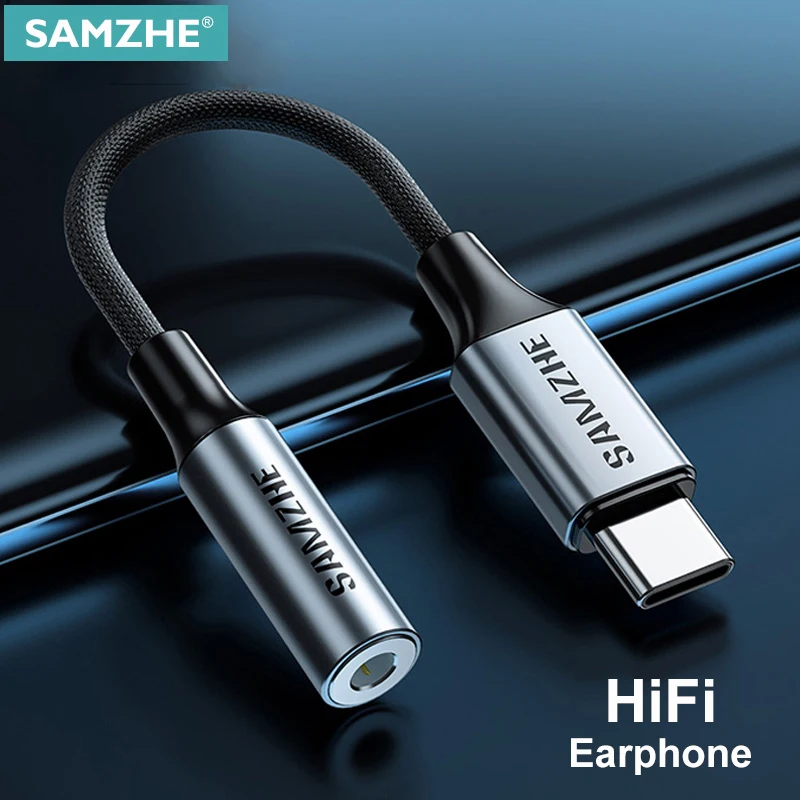 

SAMZHE USB Type C to 3.5mm Earphone USB C Cable USB C to 3.5 Headphone Adapter Audio Cable For Xiaomi Mi10 HUAWEI P30 Oneplus 9