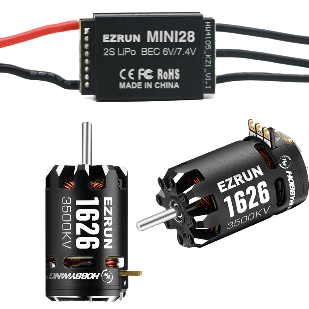 

3500 / 5000 / 6500KV Sensored Brushless Motor Hobbywing EzRun 1626 SD with MINI28 30A ESC For 1/28 GL Racing/Drift Car