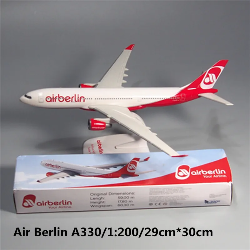 

NEW 29CM 1:200 Plastic Germany Air Berlin Airlines Airbus 330 A330 Airways Aircraft DIY Assembled Assembly airplane model Plane