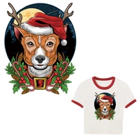tuqiang christmas cute patches iron on heat transfers deer santa claus patches on clothes jacket appliques thermo stickers