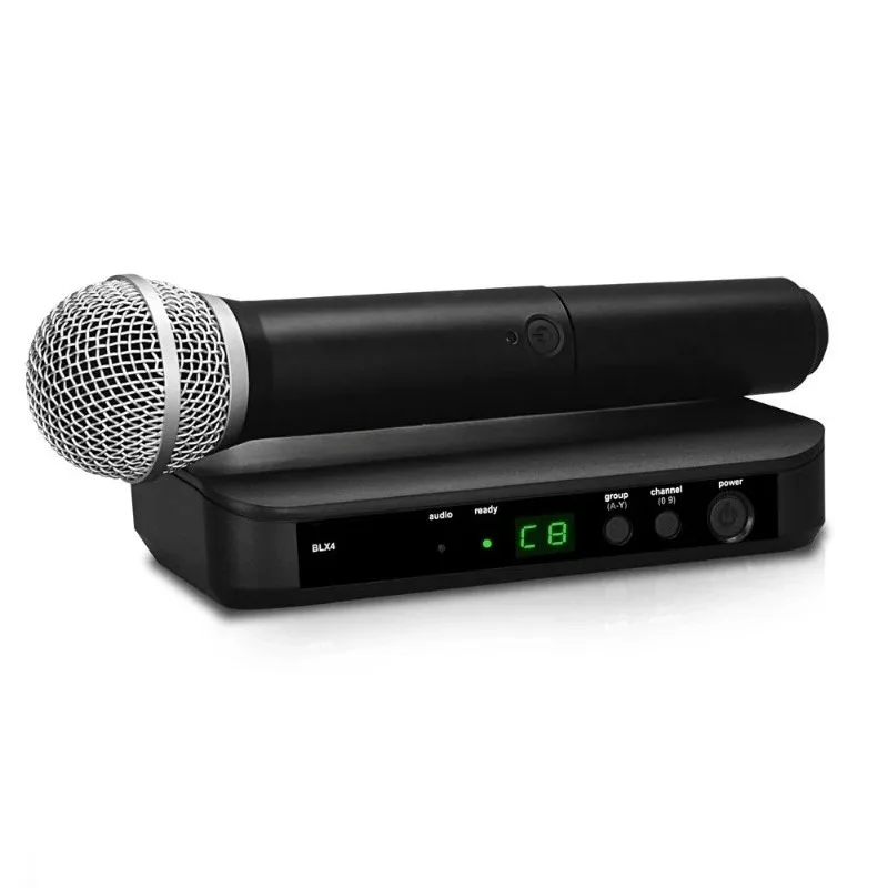 Фото BLX24 BLX4 PG58 SM 58 BETA58 Беспроводные микрофоны 2-канальные UHF Микрофон черный Профессиональный микрофон №1