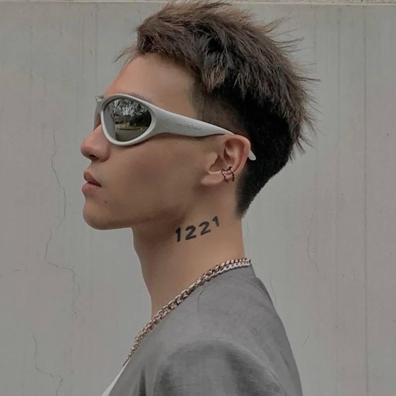 

Vazrobe 150mm Oversized Driving Sunglasses Men Women Unisex Steampunk Goggles Vintage Glasses Black Silver Windproof