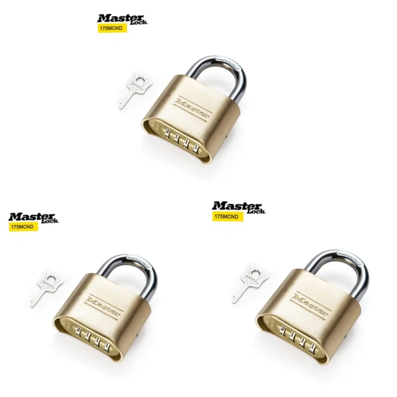 

3Pcs Master Lock Brass Code Combination Code Lock Padlock Anti-theft Tamper-proof Anti-corrosion Anti-rust Waterproof 175MCND