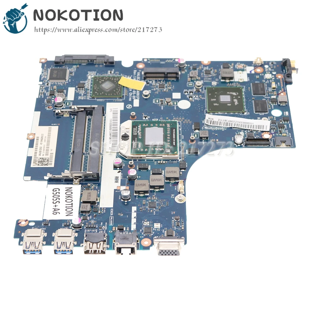 NOKOTION VALGC_GD LA-A091P для ноутбука Lenovo G505S Z505 материнская плата Socket FS1 DDR3 2 Гб Graphics + A6 CPU |