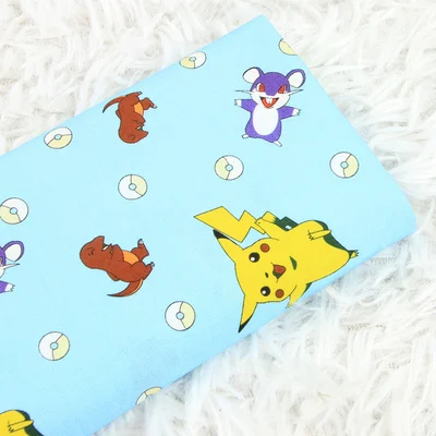 

45*140cm Pokémon Japanese Anime Design 100 Cotton Fabric DIY Patchwork Textile Tissu Home Clothing Sew Dress Material
