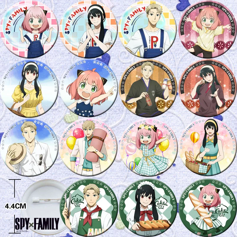 

15pcs Spy Family Anya Forger Yor Forger 44mm Figure Badge Round Brooch Pin Gifts Kids Collection Toy 3801