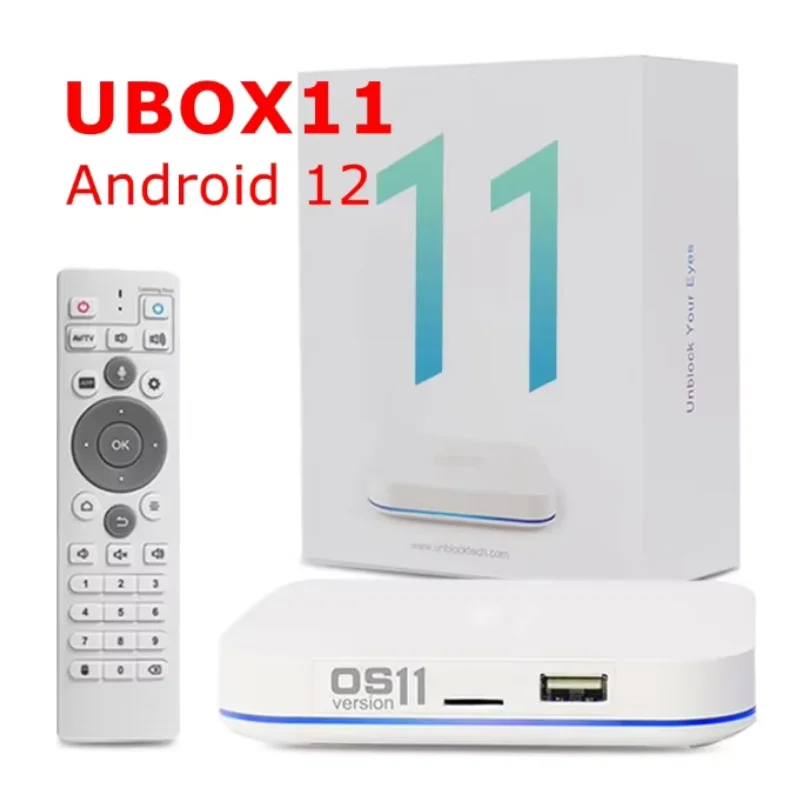[Оригинальный] 2024 Unblock Tech Ubox11 Android 12.0 TV box 4G + 64G Best Asia Europe Smart Media Player svicloud 9p Обновление