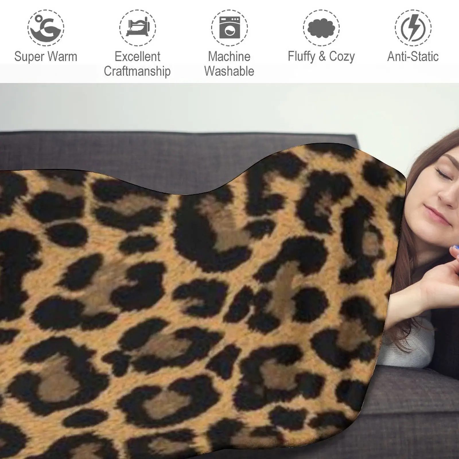 Одеяло с леопардовым рисунком для фотосессии Мягкое Круглое одеяло дешевое