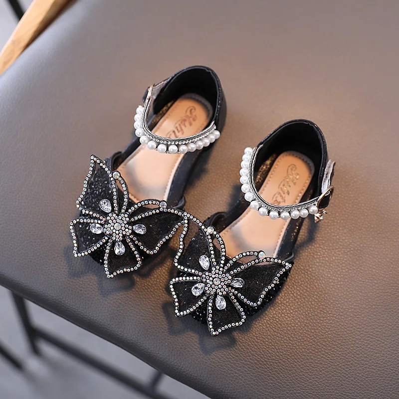 

Summer Baby Sandals Fashion Sequins Rhinestone Bow Girls Princess Shoes Baby Girl Shoes Flat Heel Sandals