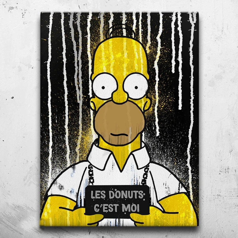 

Graffiti Canvas Art Les Donuts Pop Art Wall Art Posters and Prints Canvas Decor Painting Picture for Living Room Home Decor