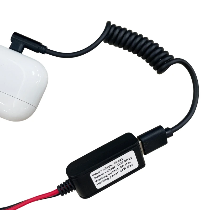 Фото Понижающий USB-кабель для зарядки, проводная линия, преобразователь постоянного тока 12 В-32 В в выход 5 В, 9 В, 12 В с защитой №2