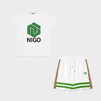 nigo childrens letter print crew neck cotton t shirt casual shorts suit nigo32475