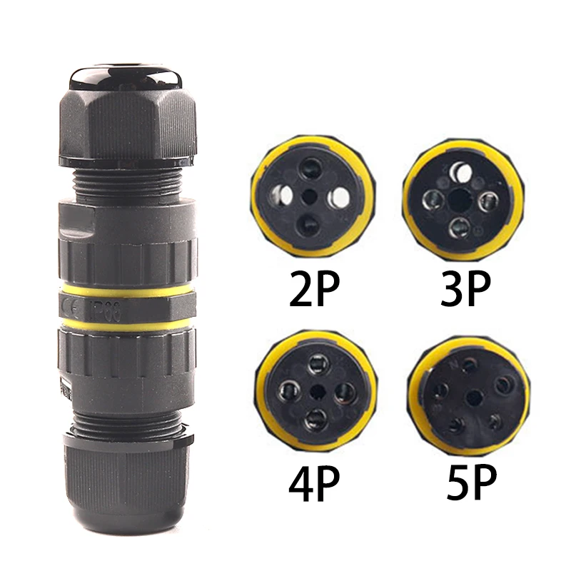 Водонепроницаемый соединитель M25 IP68 40A/400V 2/3/4/5Pin Электрический терминальный