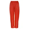 Streetwear Kylie Jenner Style Red Varnished Leather Trousers Baggy High Waist Shiny Sweatpants 3