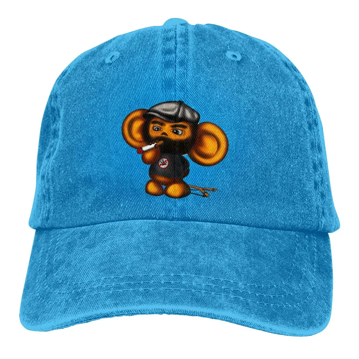 

Washed Men's Baseball Cap Bad Guy Trucker Snapback Caps Dad Hat Cheburashka Che Burashka Gena Russian Cartoon Golf Hats