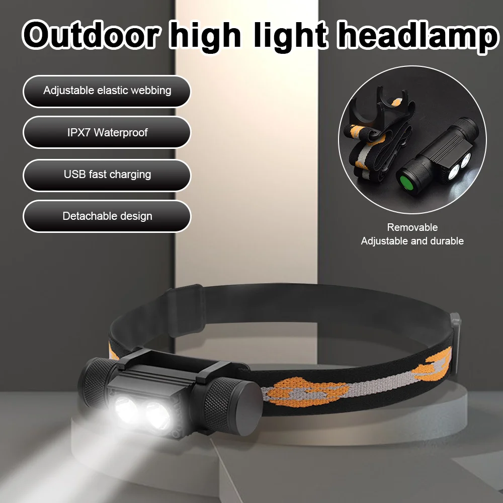 

Outdoor Camping Headlamp USB Rechargeable Flashlight 18650 Battery Headlight Torch Work Lamp Camping Light Fishing Head Lamp