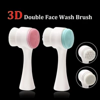 facial cleansing brushes double sided silicone facial cleanser pore cleanser exfoliator face scrub washing brush skin care tools