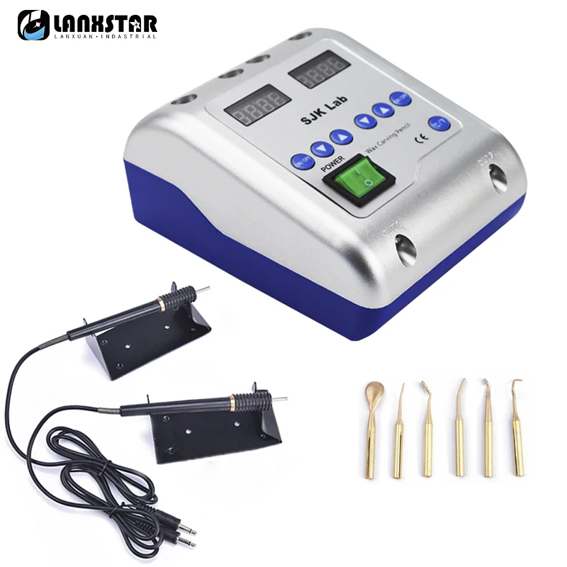 Electric Waxer Carving Knife Dental Lab Electric Waxer Wax Knife Carving Electric Knife Wax Carving Pencil 6 Wax Tips+2 Pens