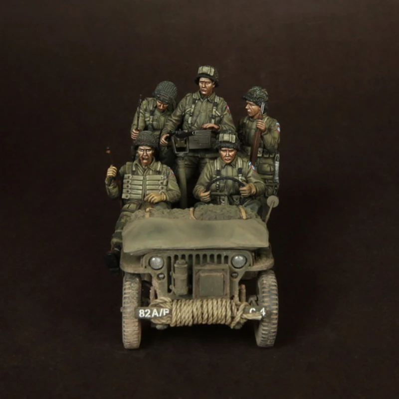 Kits de modelos de figuras de resina 1/35, modelo de fantasía US Airbornes con sargento para jeep. Normandía NO CAR Unassambled sin pintar 174