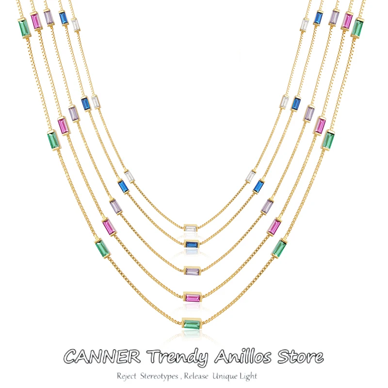 

CANNER 925 Sterling Silver Fashion Simple Candy Color Necklace for Women Pendant Jewelry Y2k Choker Neck Accessories Gift Chains